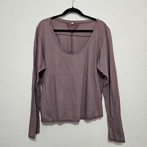 Johnny Was Pete & Greta Mauve Purple Long Sleeve Top Pima Cotton Women Large